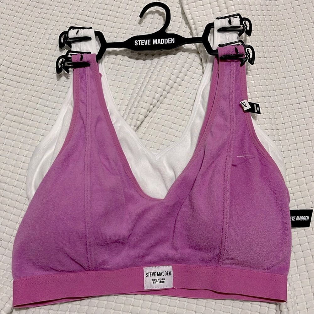 NWT- Steve Madden- L. 2 Pack Lounge Bra Tops